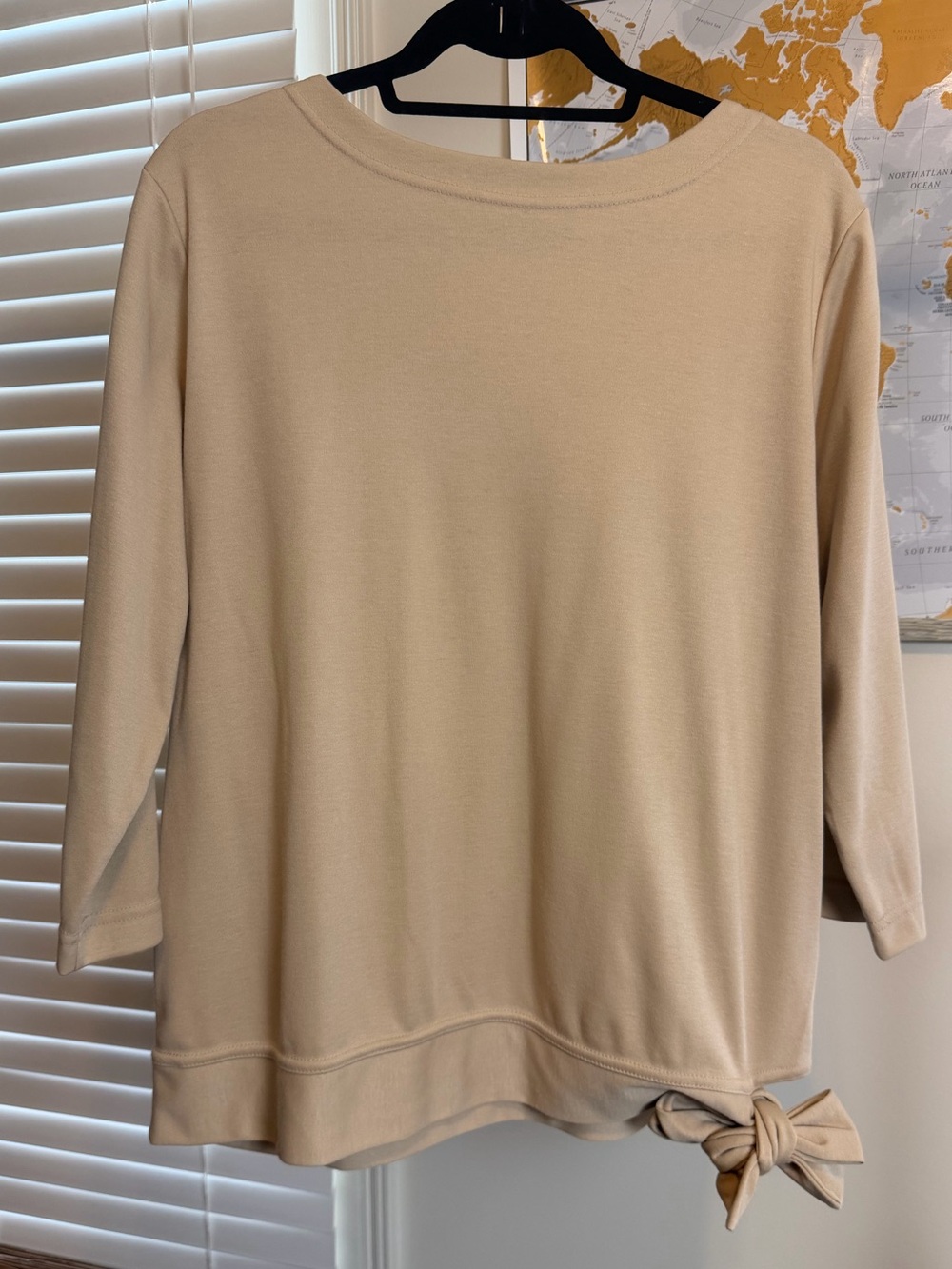 Vintage The Tog Shop Tan Side-Tie Boatneck Top M 90s Made in USA